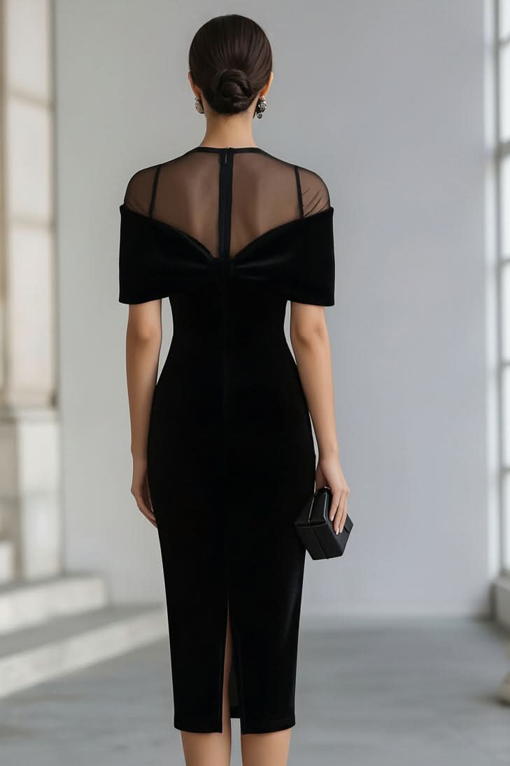 Verfeinertes Midi-Kleid mit anmutigem Schleifenakzent