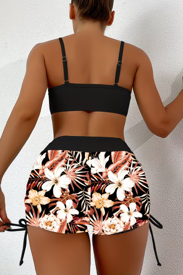 Tropical Drawstring Bikini Set