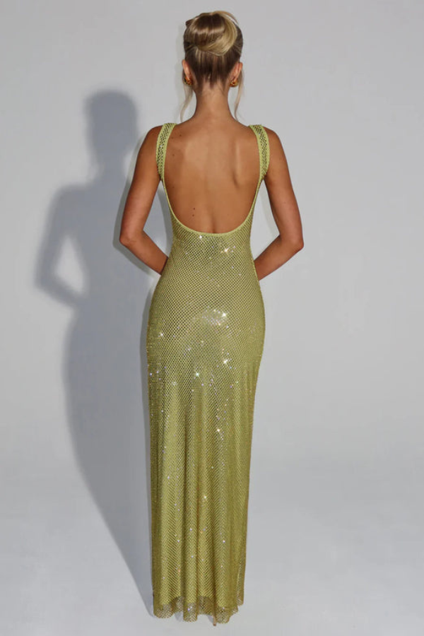 Elegantes, verziertes Abend-Maxikleid