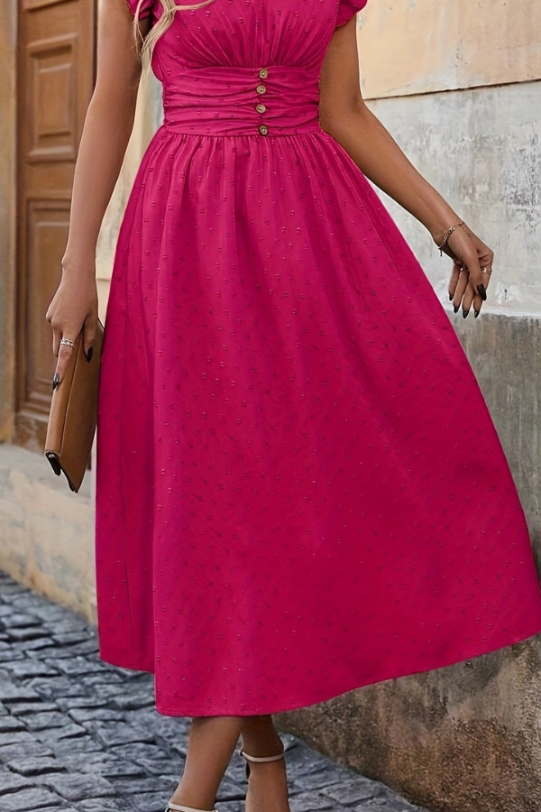 Boho Pleated Midi Dresses Floral