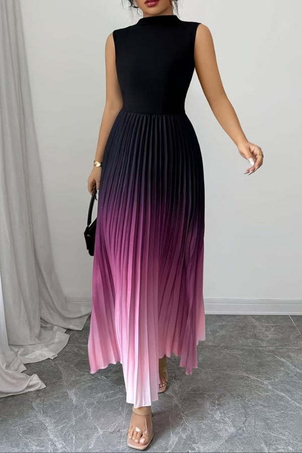 Ombre Halterneck Keyhole Maxikleider