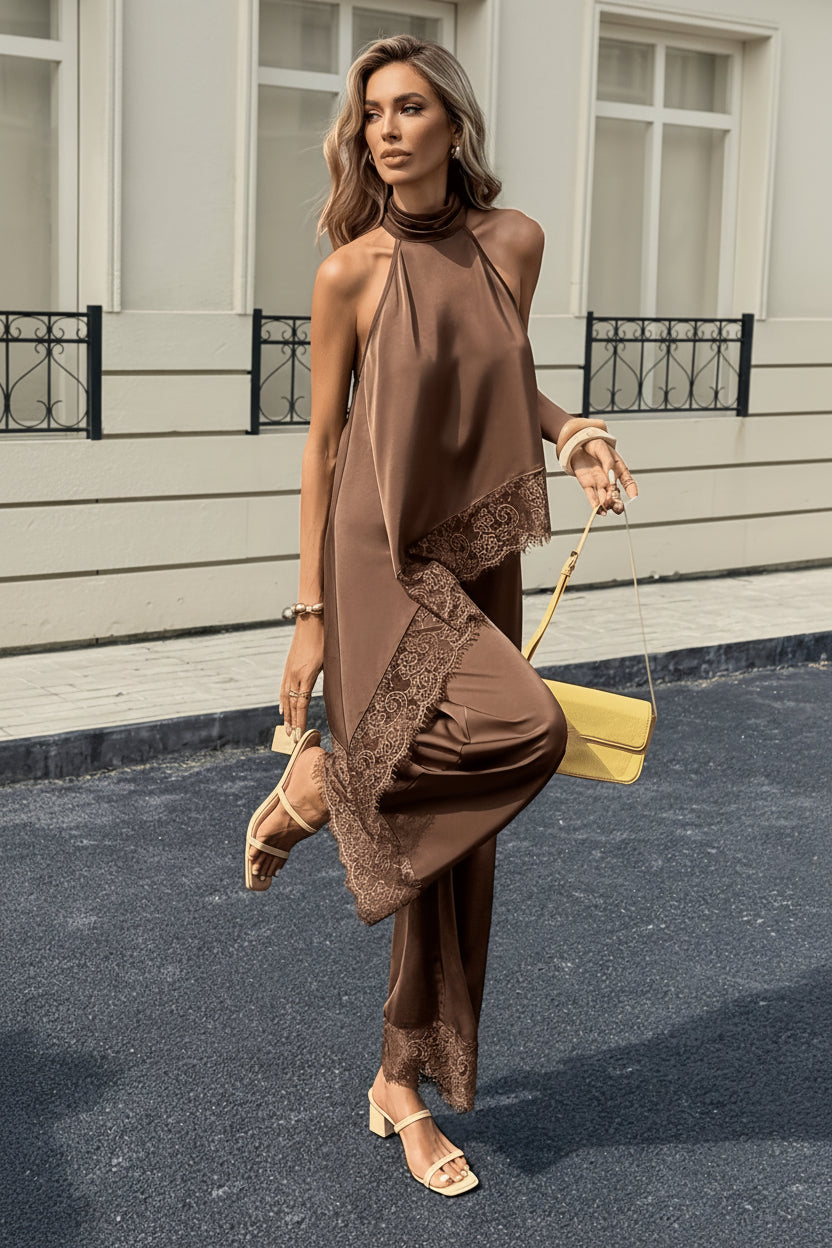 Bohemian Inspired Two-Piece Set with Refined Lace Details