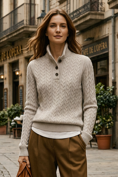 Relaxed Warmth Button-Up Sweater