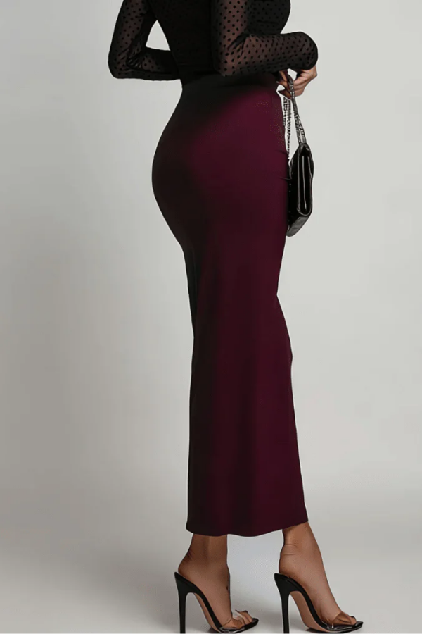Graceful Pleated Midi Skirt Slit