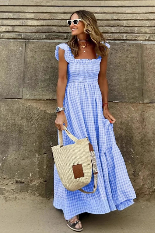Bohemian Pleated Halter Neck Midi Dresses
