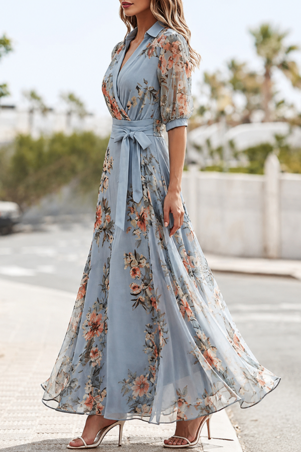 Elegantes florales Sommer-Midikleid