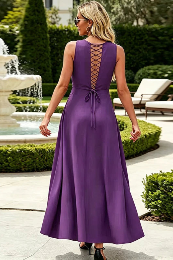Dreh-Front Schlitz Maxikleid