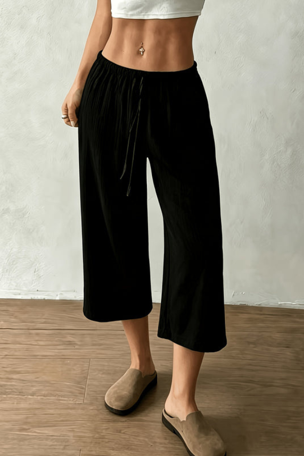 Elegant Cropped Summer Pants Loose