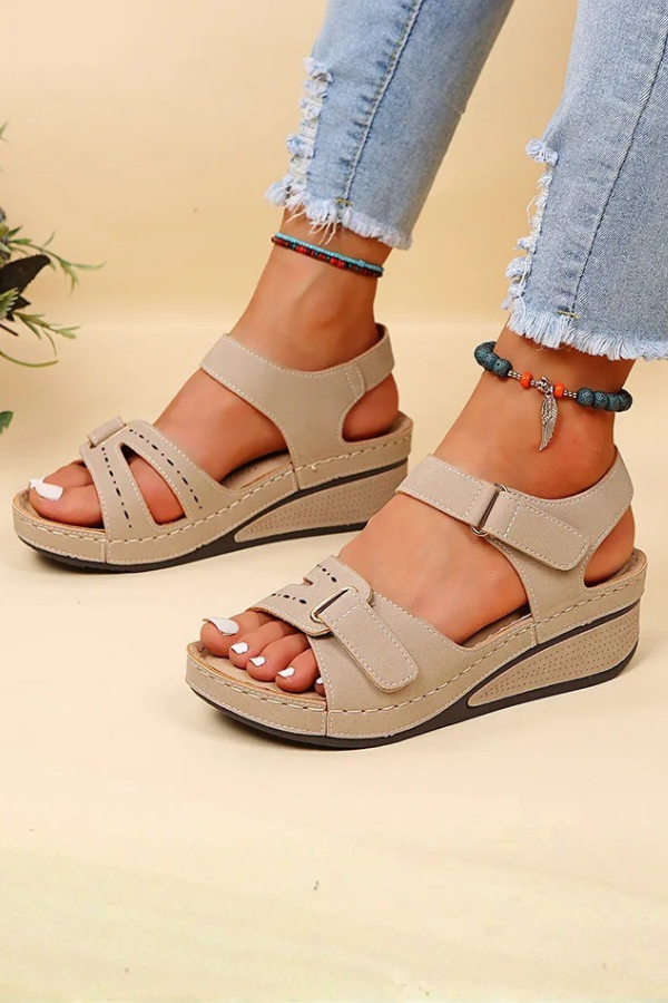 Chic Red Sandals Adjustable Straps