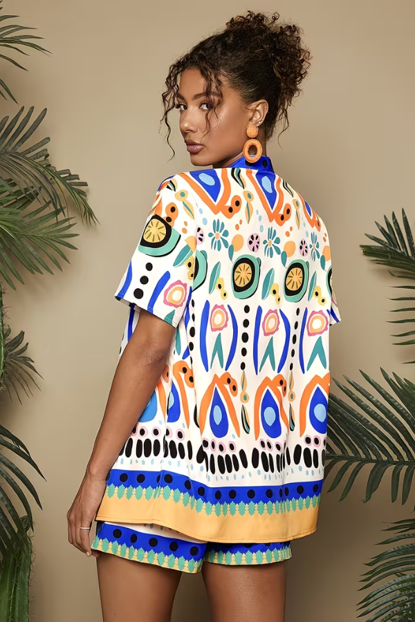 Vibrant Tropical Shorts Set