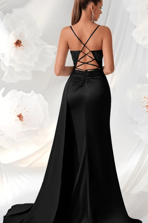 Embroidered Maxi Dress Open Back