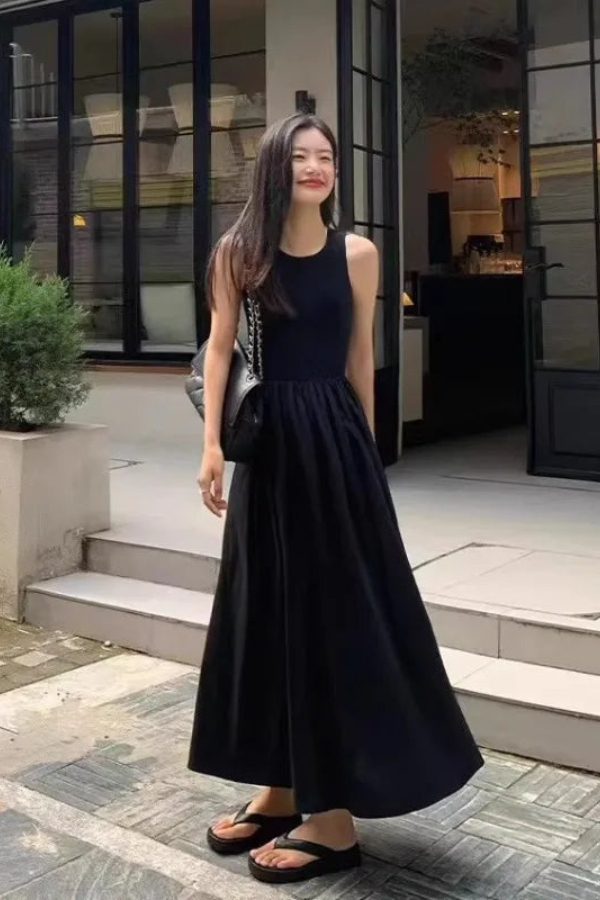 Vintage Pleated Halter Neck Midi Dresses