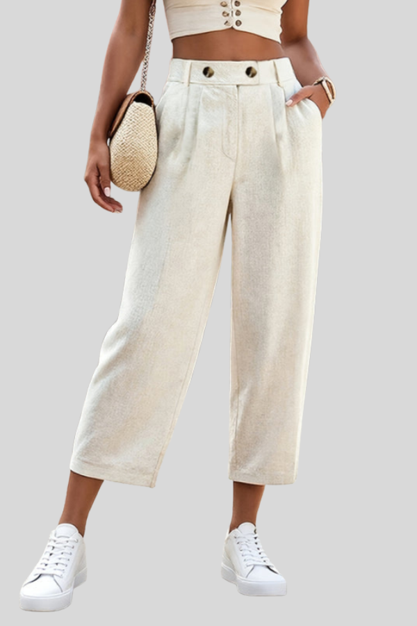 Relaxed Cropped Summer Pants Pockets