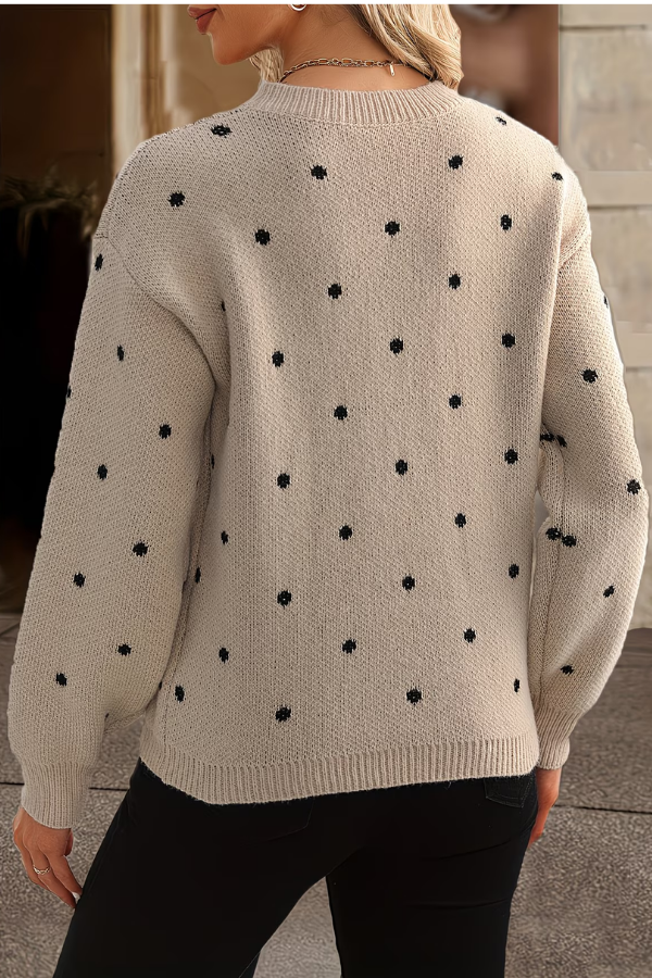 Playful Polka Dot Knit Sweater