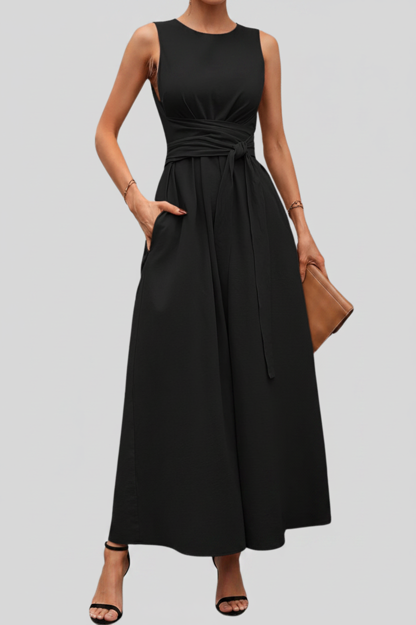 Casual Pleated Square-Neck Midi Dresses