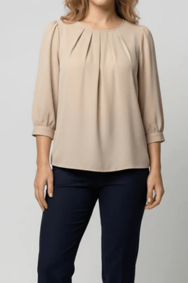 Elegant Pleated Long Sleeve Blouse