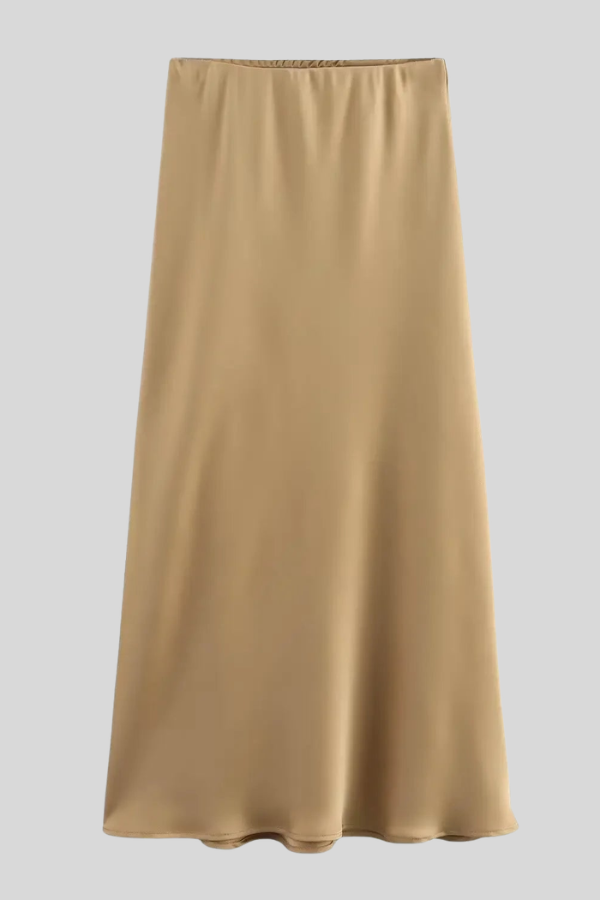 Elegant Satin High Waist Skirt