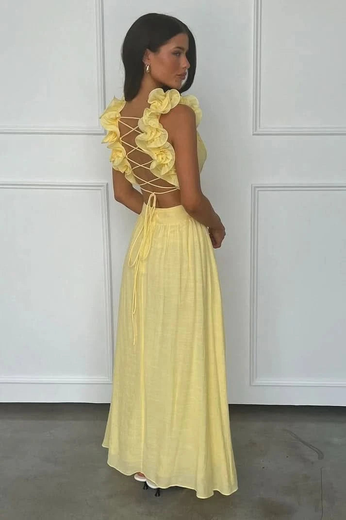 Elegante Falten Midi-Kleider mit quadratischem Ausschnitt