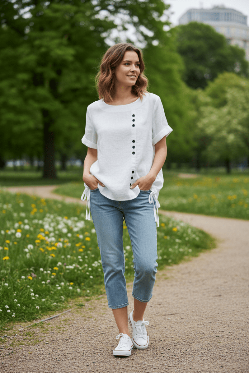 Minimal Round Neck Blouse