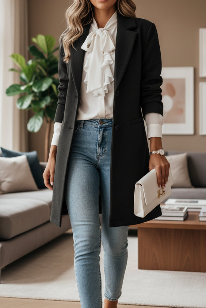 Chic Mid-Length Tailored Coat for Everyday Elegance 3