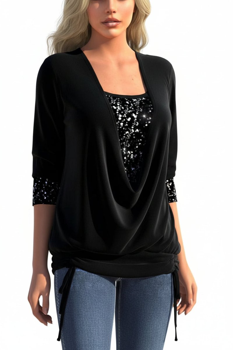 Chic Sequin Top with Plunging Neckline for Glamorous Nights Out 6