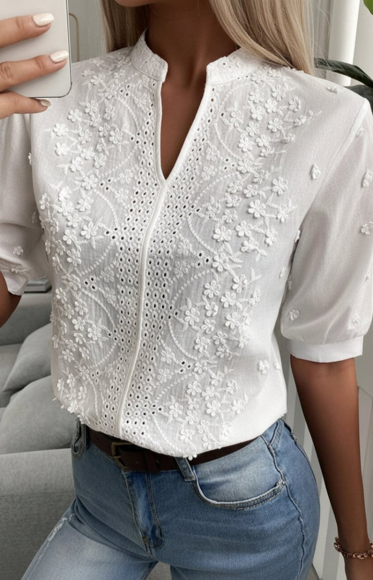 Chic V-Neck Top for Timeless Elegance and Versatile Styling 5
