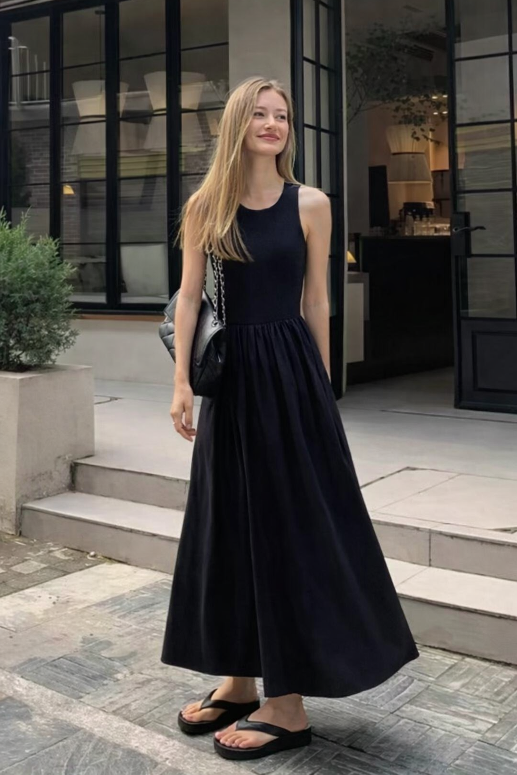 Vintage Pleated Halter Neck Midi Dresses