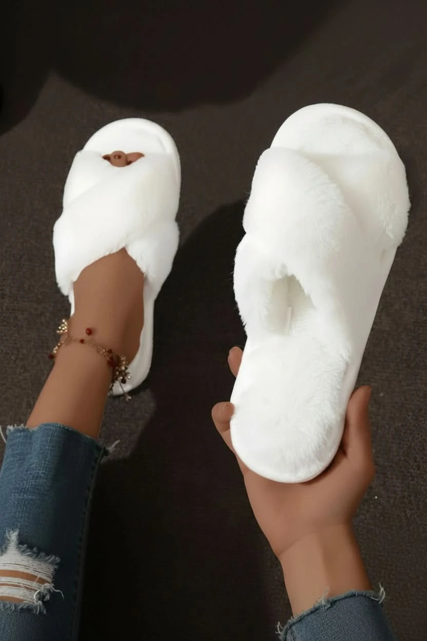 Cozy Furry Slippers - Lightweight Open Toe Non-Slip Home Slides 6