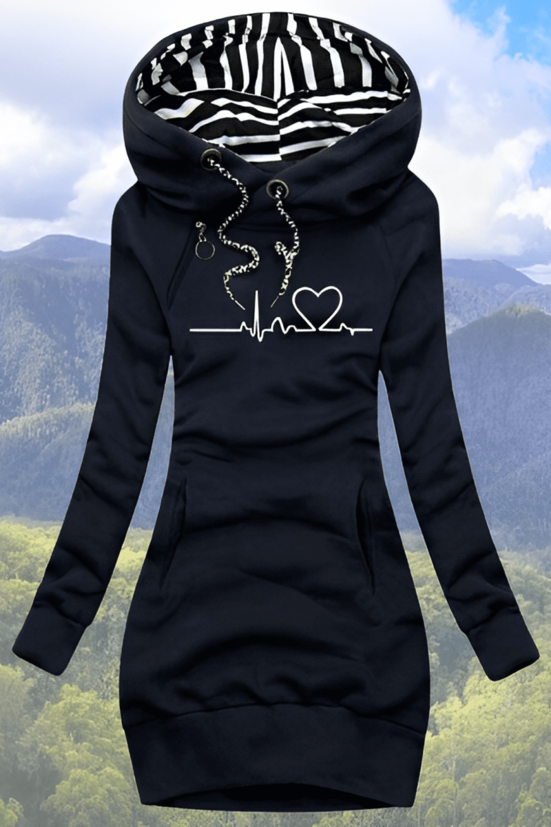 Cozy Oversized Hoodie with Bold Heartbeat Graphic 7