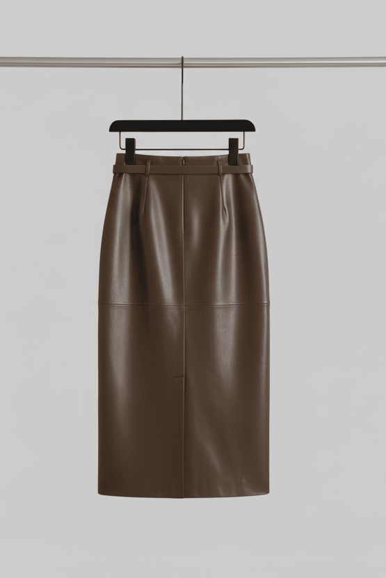 Sculpted Leather Pencil Skirt