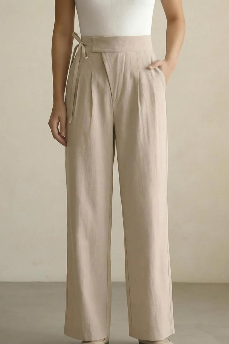Draped Wide-Leg Casual Slacks for Effortless Elegance 8