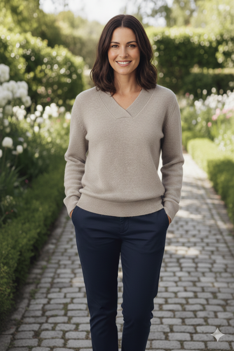 Elegant Oversized V-Neck Sweater for Effortless Comfort 2