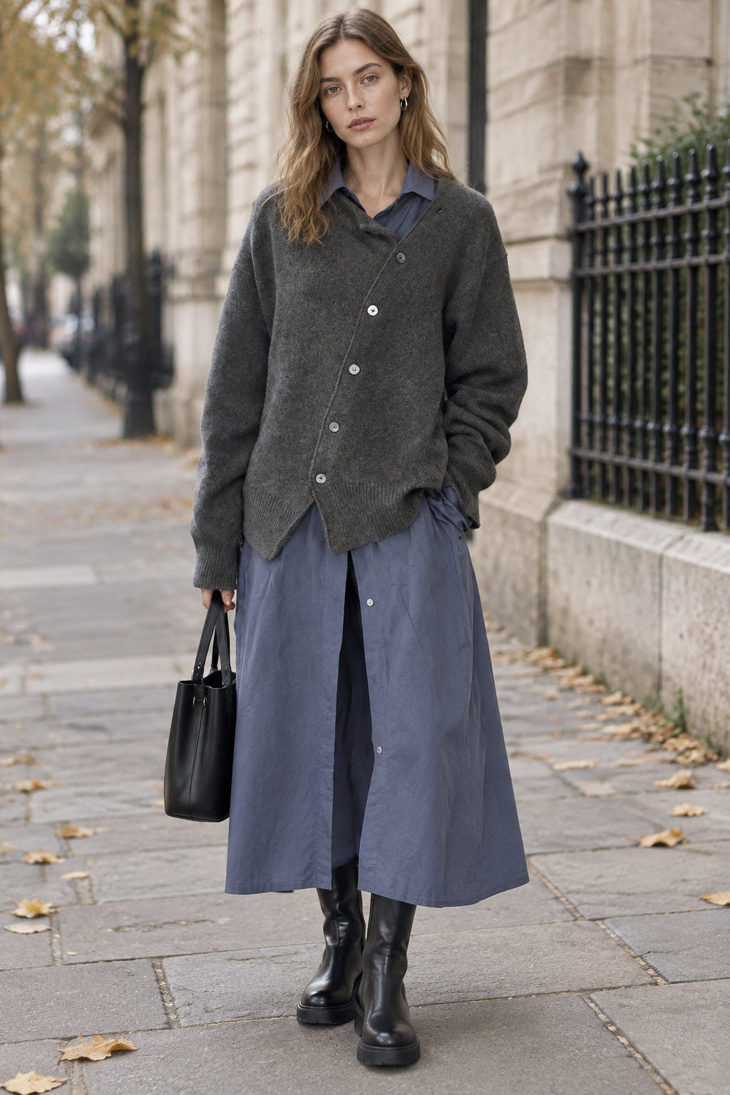Oversized Asymmetric Outerwear Cardigan