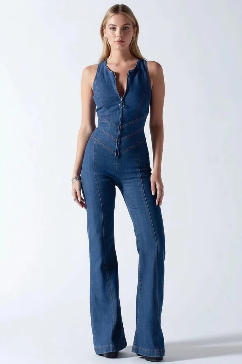 Sleek Deep Jumpsuit Vneck