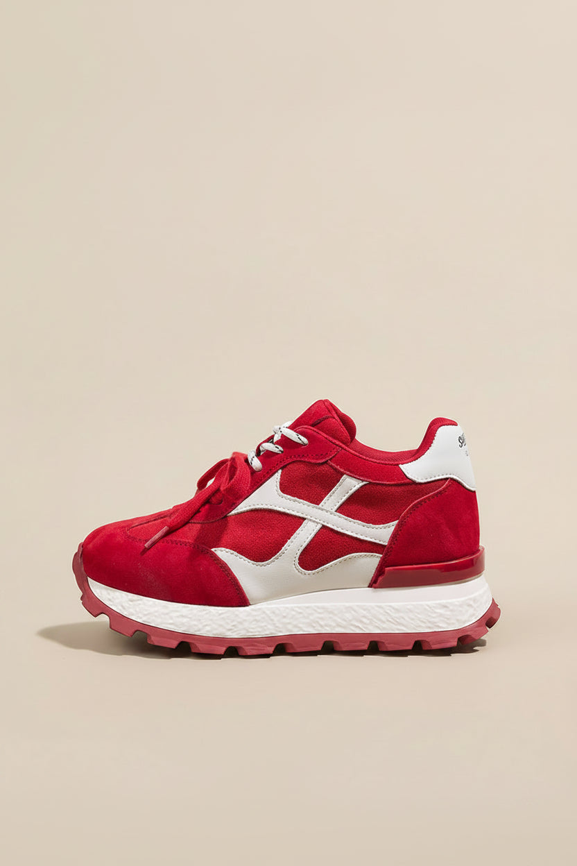 Height-Increasing Genuine Leather Thick-Soled Casual Sneakers