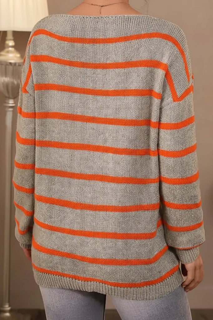 Oversized Striped Sweater for Effortless Casual Style 2