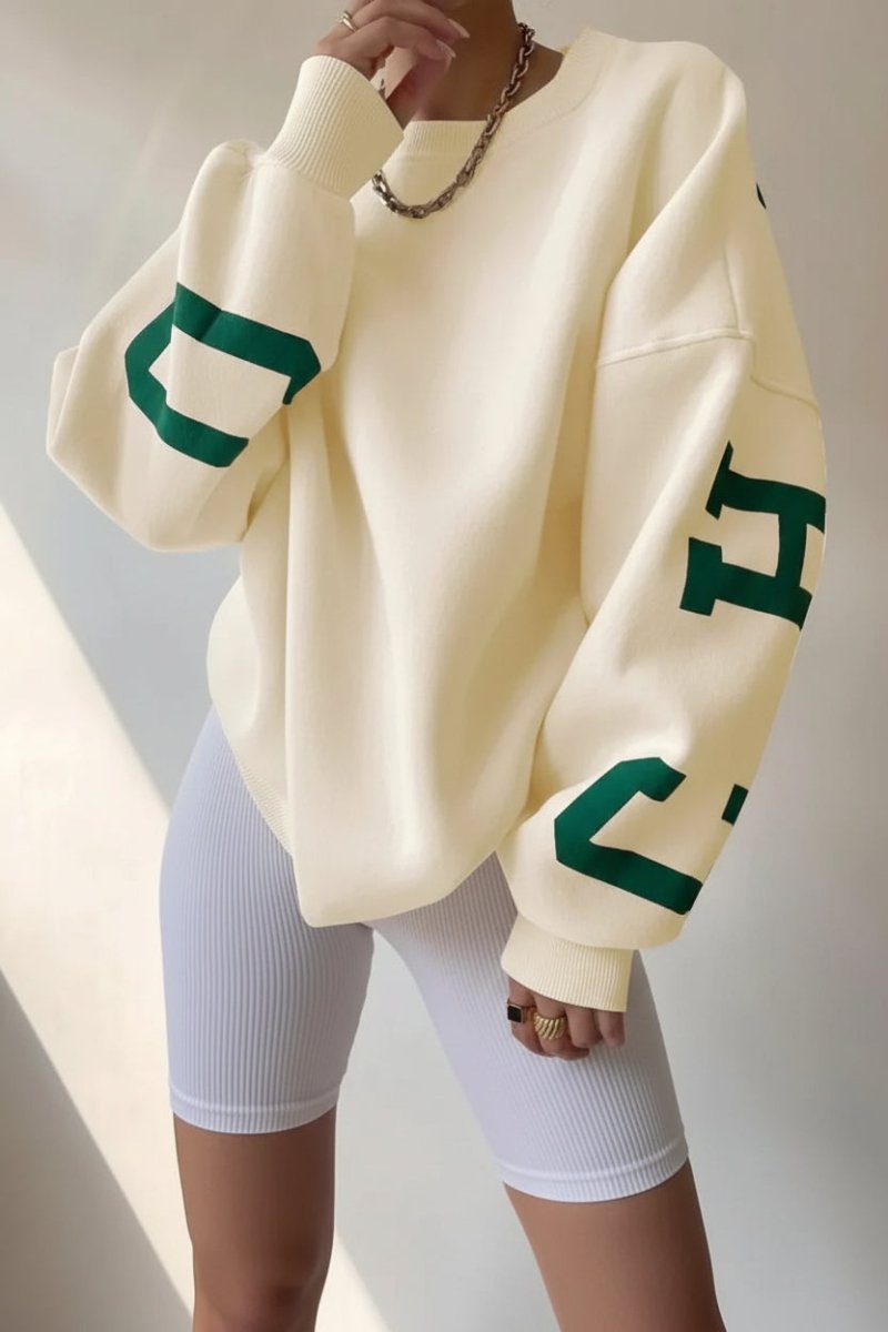 Oversized Sweatshirt with Statement Side Print for Effortless Style 8