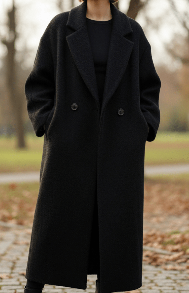 Oversized Winter Coat with Classic Double-Breasted Design for Effortless Style 7