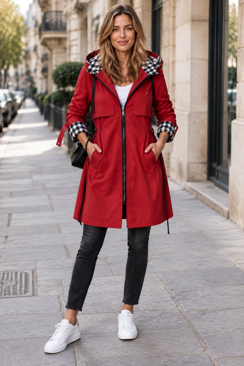 Women's Hooded Longline Zip Coat