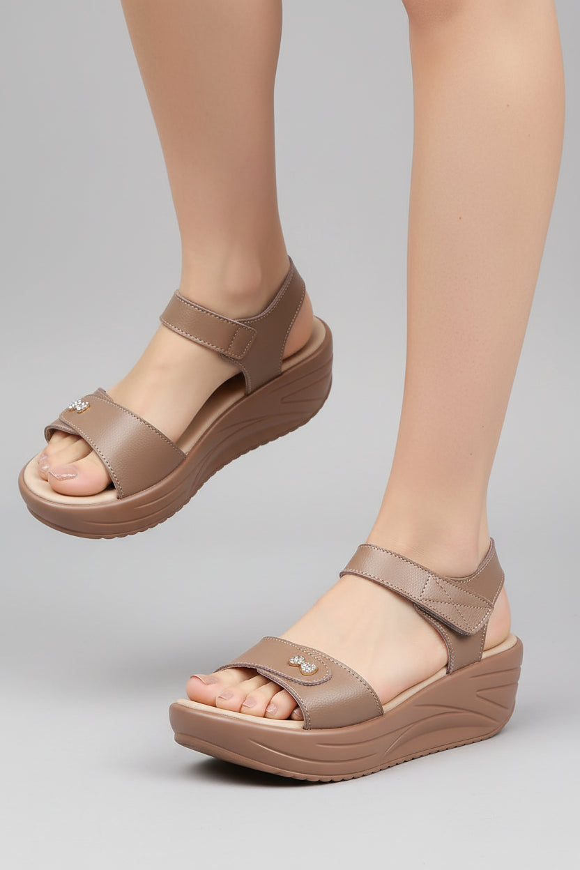 T Strap Platform Mary Jane Sandals
