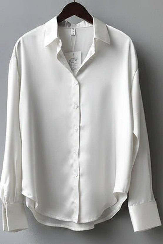 Satin Button-Up Blouse for Effortless Elegance and Versatility 8