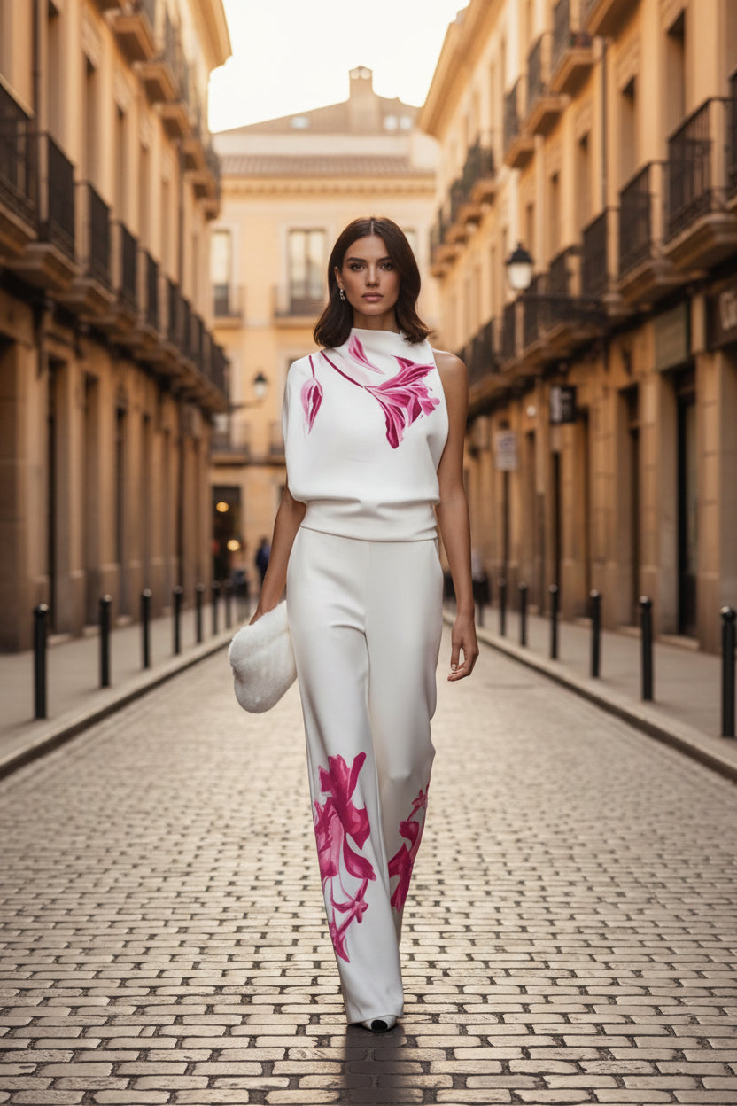 Floral Sleeveless Two-Piece Set
