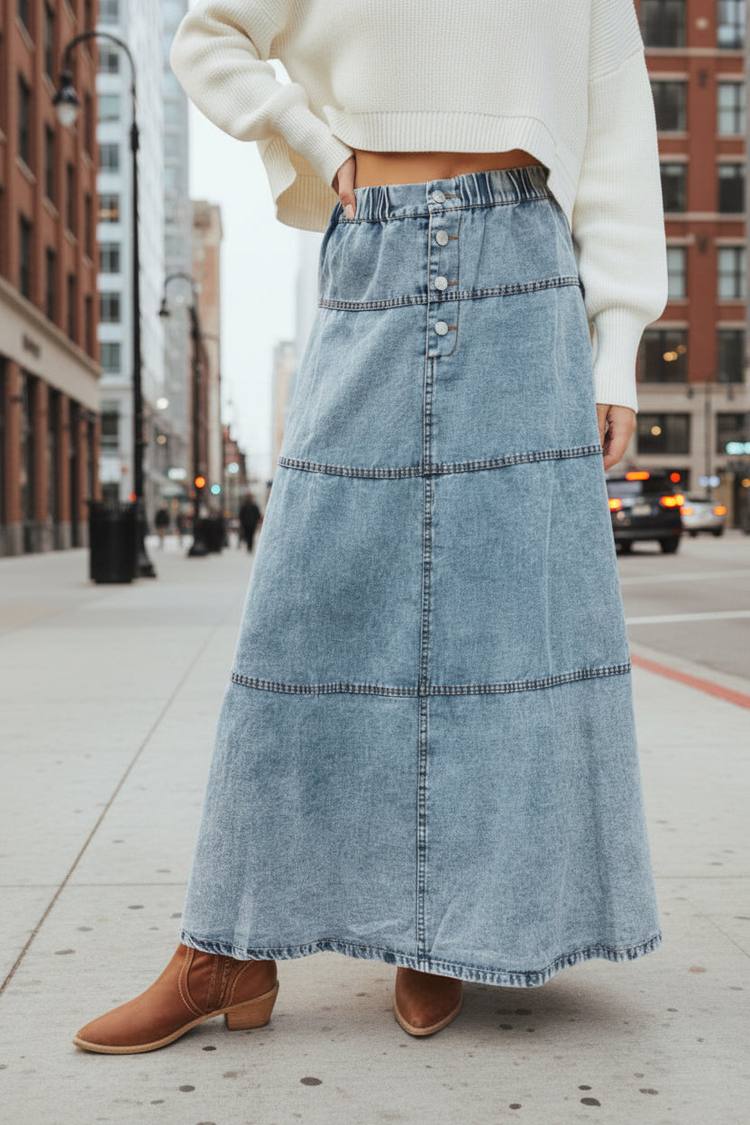 Vintage Patchwork Maxi Skirt