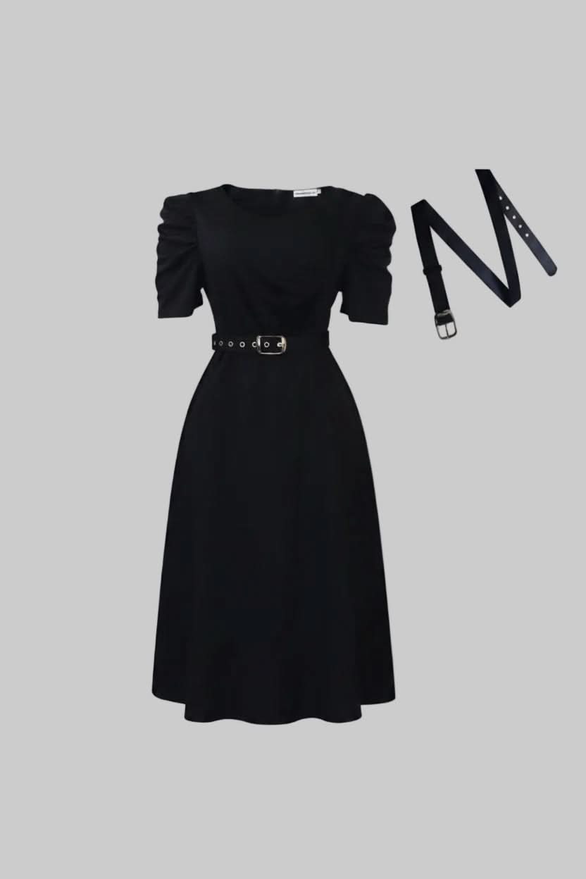 Polierte Gürteldress Midi