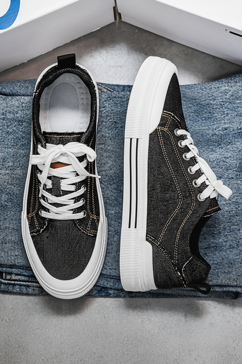Denim Low-Top Casual Sneakers