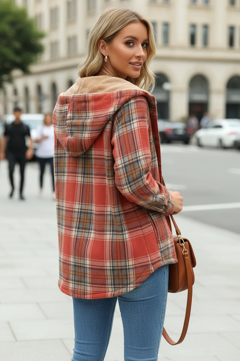 Checked Hooded Jacket