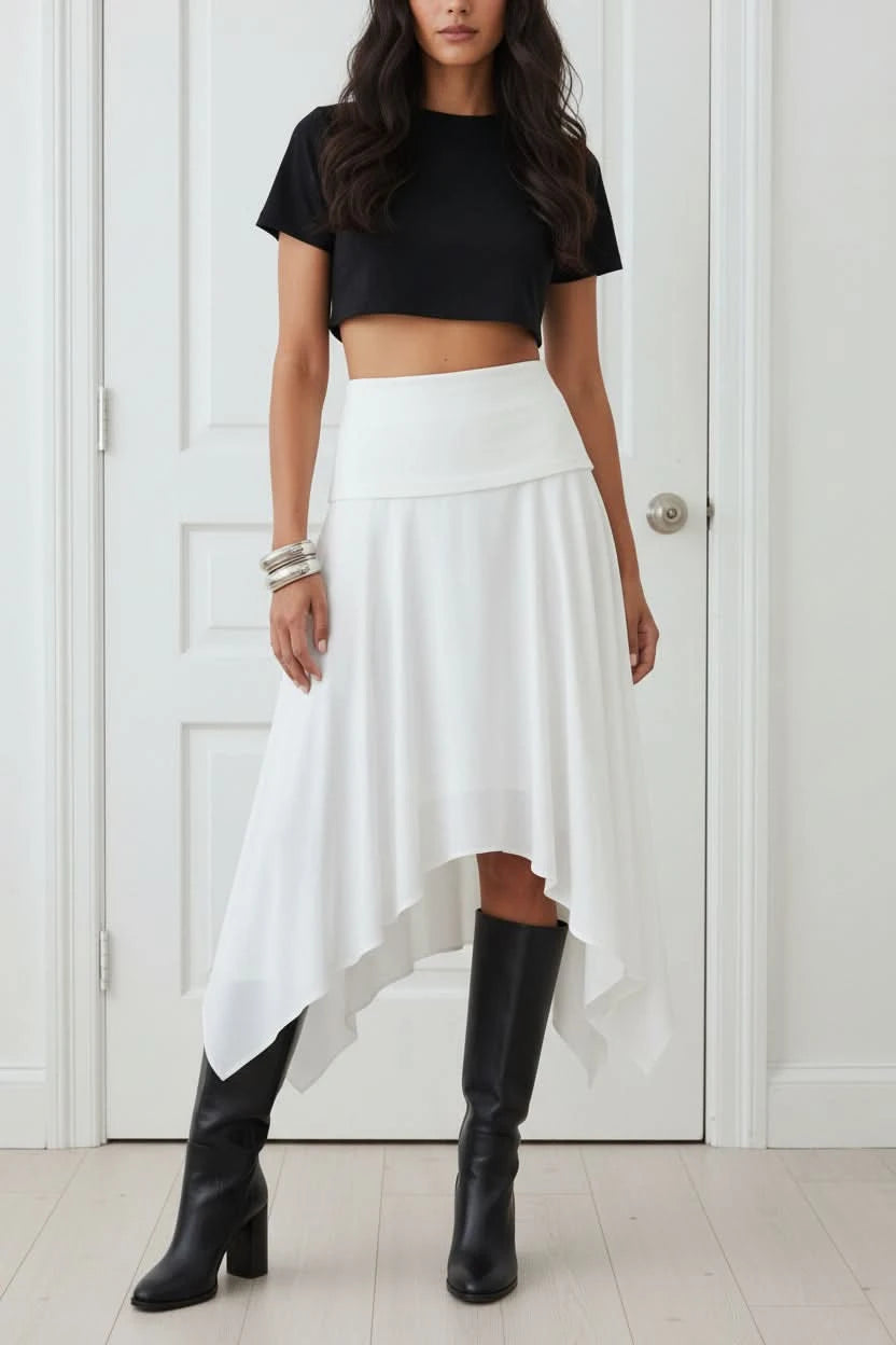 Retro Inspired Midi Skirt with Relaxed Everyday Charm