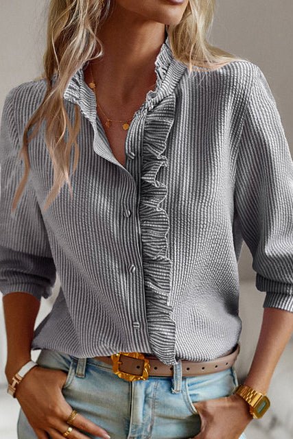 Sleek Ruffle Blouse for Airy Sophistication and Comfort 4