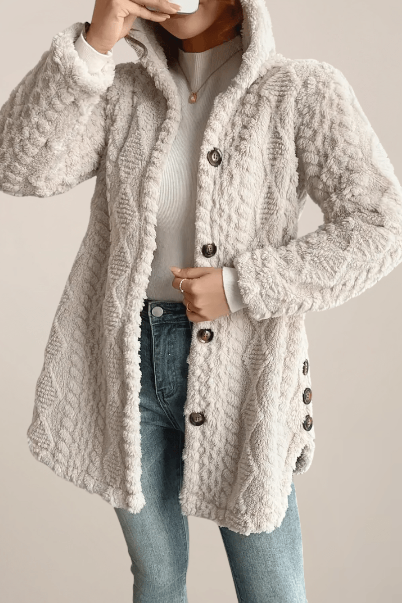 Soft Cream Hooded Jacket for Cozy All-Season Style and Warmth 3