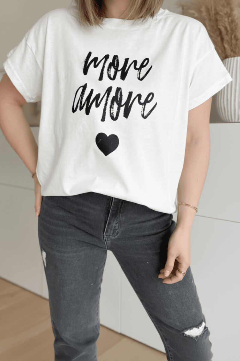 Stylish White T-Shirt in Soft Cotton Blend with Modern Print 2